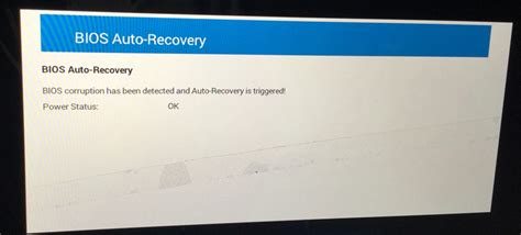 Select " Recover the BIOS (using the currently. . Bios corruption has been detected and autorecovery is triggered power status inadequate